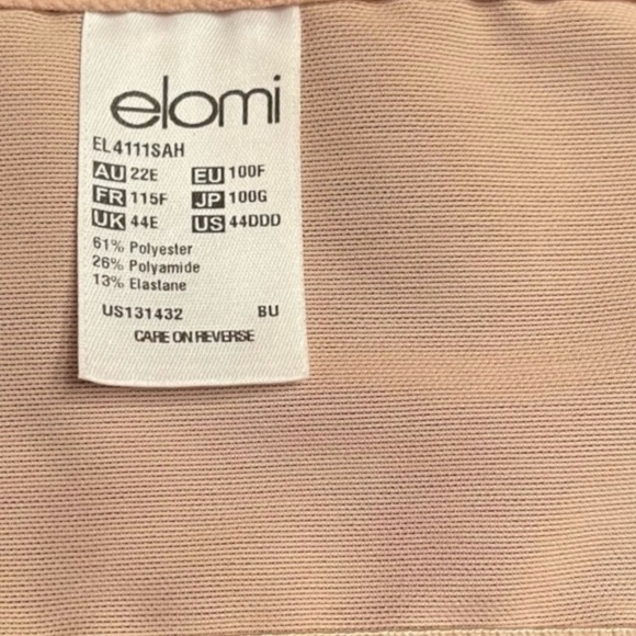 Gently Worn Morgan Elomi bra. Size 44 DDD (44 E) Color is tan called Sahara. - Picture 3 of 10